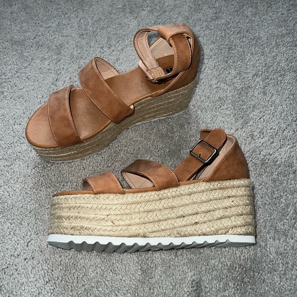 Brown Espadrille Sandals - Picture 2 of 6